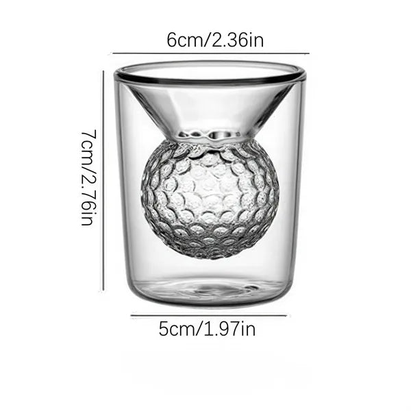 1.7oz Golf Double Layer Wine Glass Transparent Drink Cup