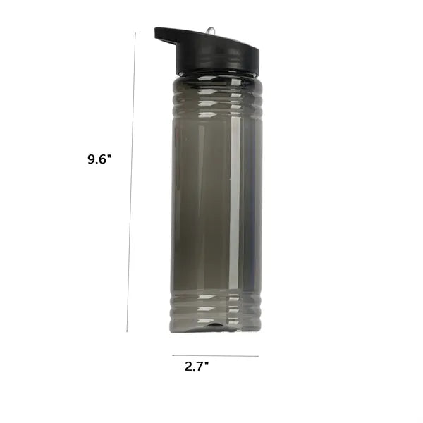 24 Oz Plastic Water Bottle W/ Straw