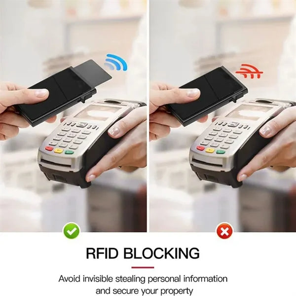 Slim RFID Blocking Wallet Pop Up Card Holder
