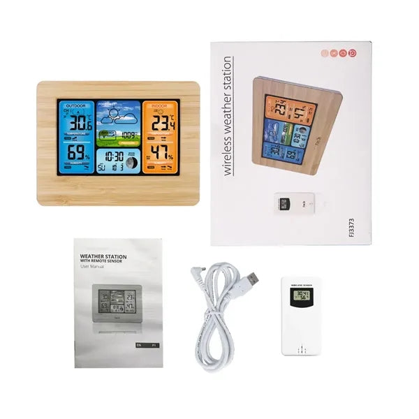 Wireless Weather Station Clock With Outdoor Sensor