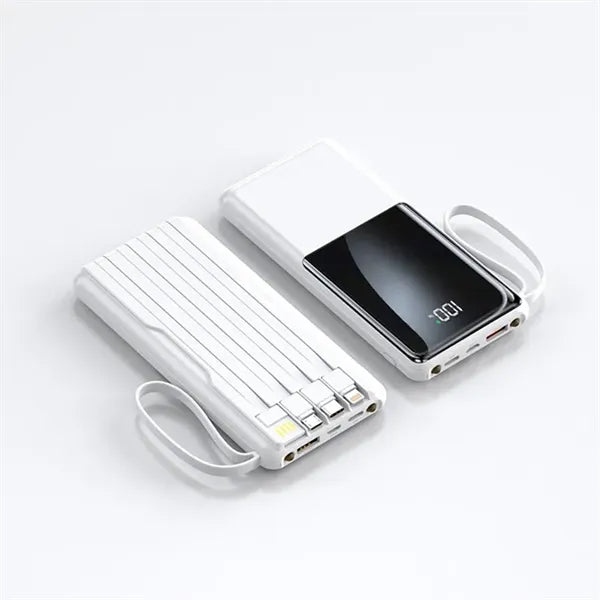 10000mAh Portable Power Bank with Built in Cables