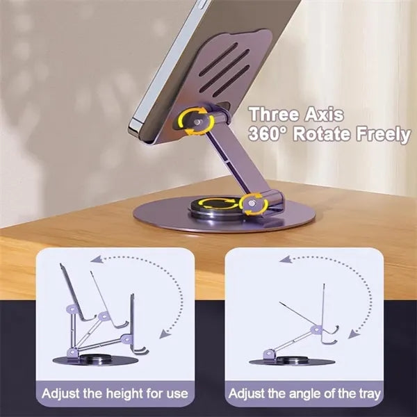Adjustable Phone Stand Rotating Metal Desktop Holder