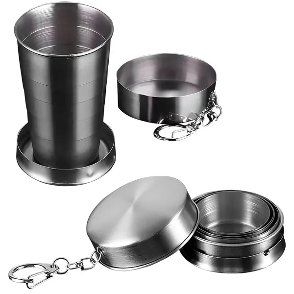 Stainless Steel Collapsible Travel Folding Pocket Cup