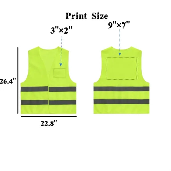 High Visibility Reflective Safety Vest One Size Fits Most