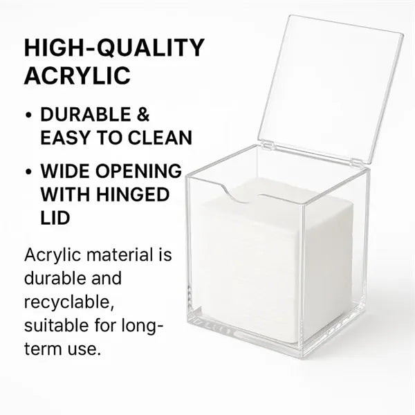 Acrylic Face Towel Holder with Flip Lid
