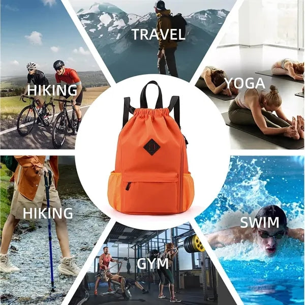 Waterproof Drawstring Backpack Travel Sports Gym Sack