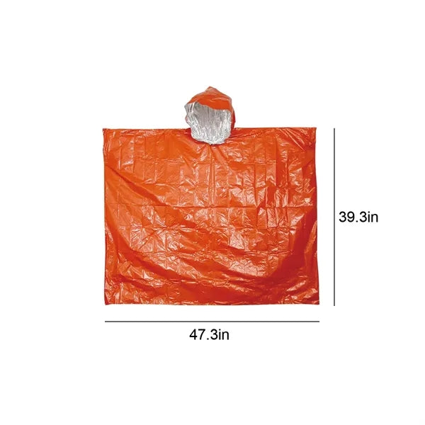 Waterproof Warm Hooded Survival Cape Outdoor Camping