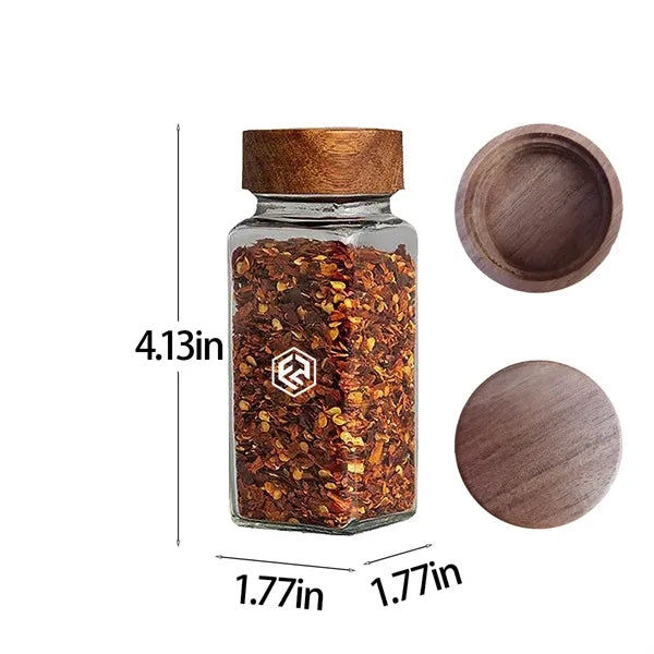 4oz Square Glass Spice Storage Bottle