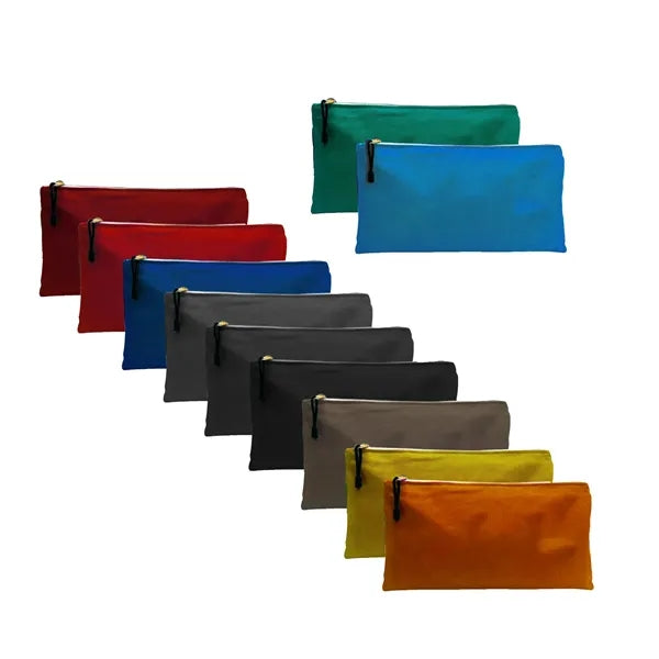 12*7Inch Heavy Duty Canvas Zipper Tote Bag Pouch