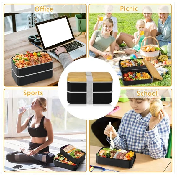 Portable Double-Layer Eco-Friendly Lunch Box
