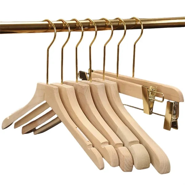 Unvarnished solid wood coat rack