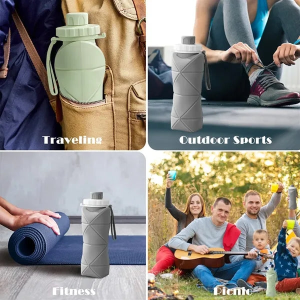 20oz Collapsible Silicone Sport Water Bottle