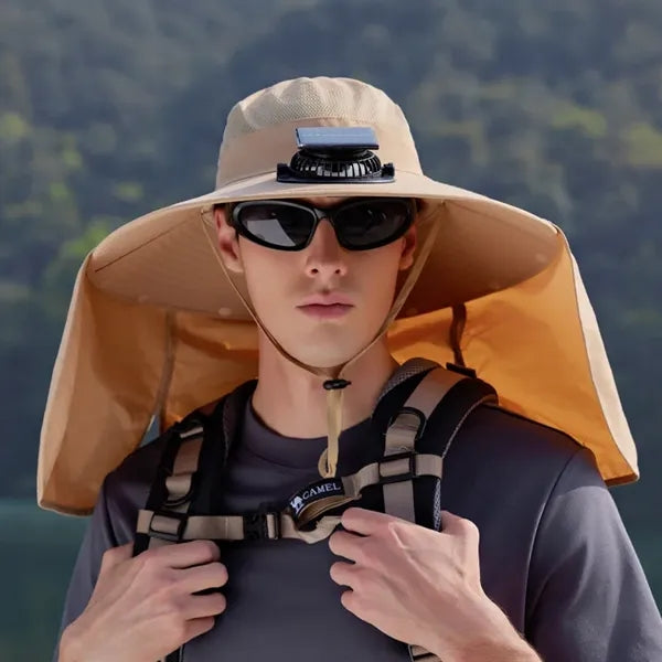 Solar Powered Fan Fisherman Hat