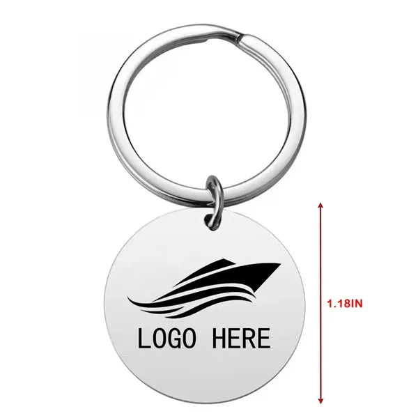 Circular Stainless Steel Keychain Logo
