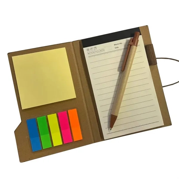 Portable Office Wood Grain Sticky Notebook