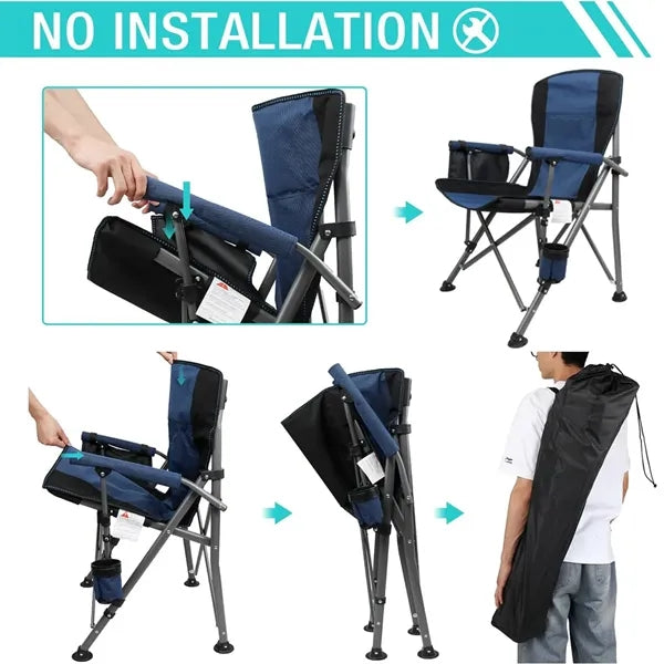 Folding Outdoor Camping Chair with carry Bag and Cup Holder