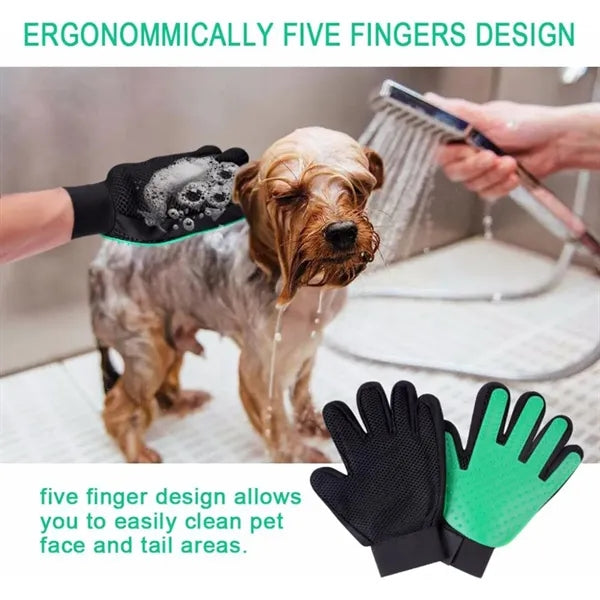 Pet Grooming Massage Brush Gloves 2 PCS