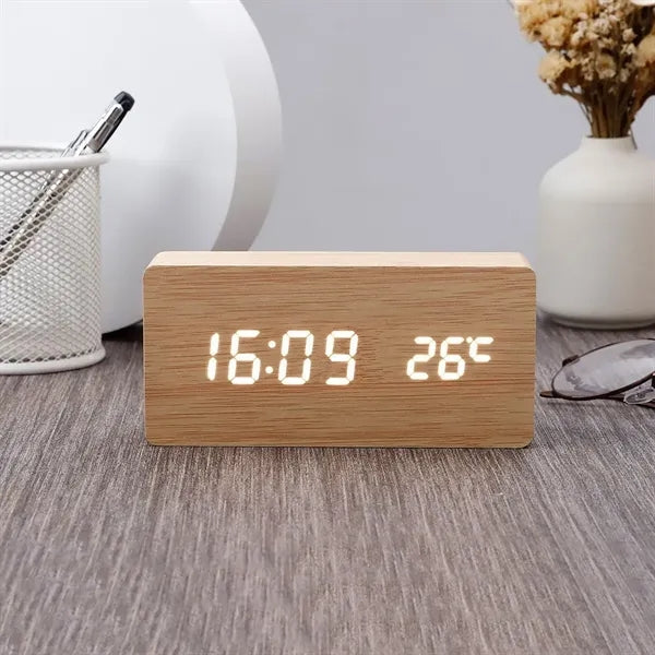 Wooden Digital Alarm Clock