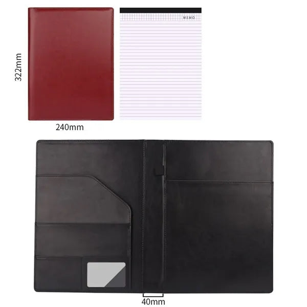 Leather Portfolio Organizer with Notepad