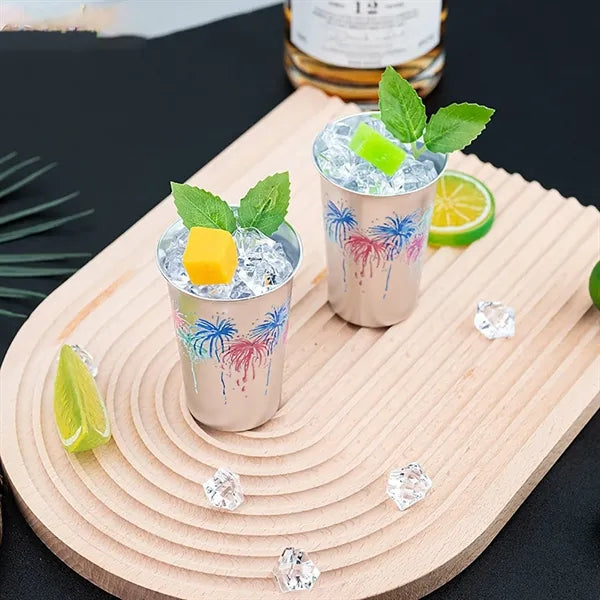 5oz Color-Changing Aluminum Cold Drink Cup - Firework Design