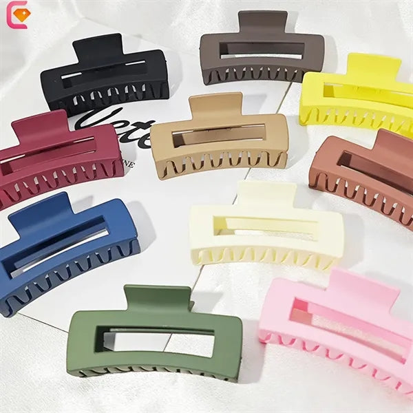 Large Rectangular Plastic Hair Claw Clips for Women