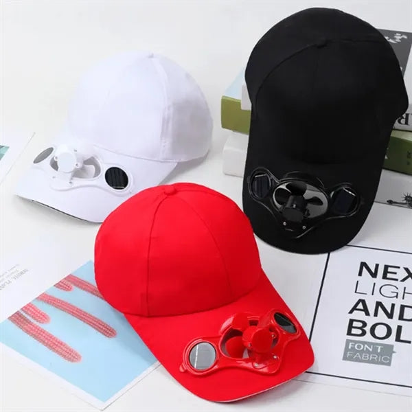 Summer Outdoor Solar Power Fan Baseball Hat Cap