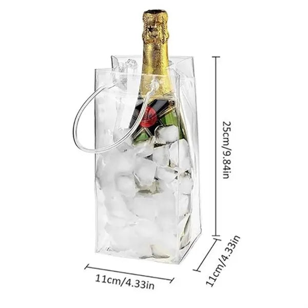 4.33'' PVC Clear Wine Ice Tote Bag