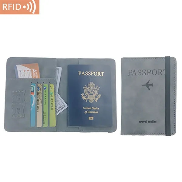PU Leather RFID Passport Holder Cover Wallet