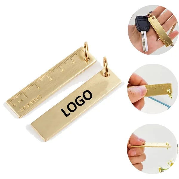 Key Chain 3mm Thickened Brass Ruler