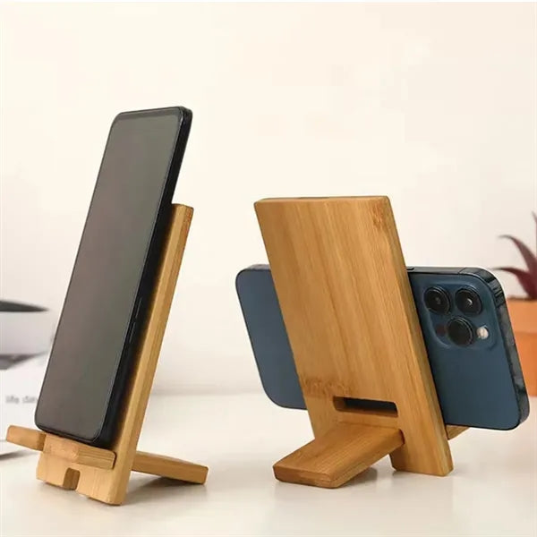 Eco Bamboo Phone Stand for Desk and Tablet Support