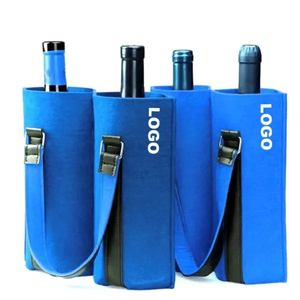 Felt Wine Tote Bag For 2 Bottles