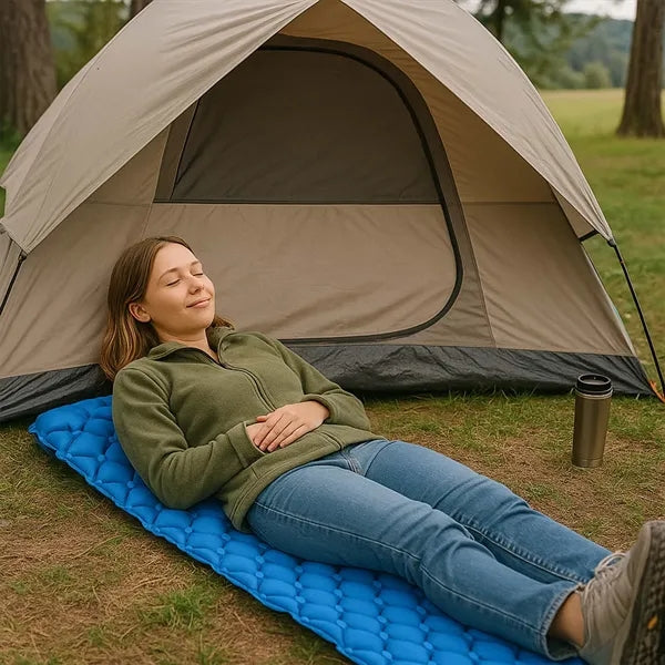 Outdoor Inflatable Sleeping Pad with Wave Design TPU