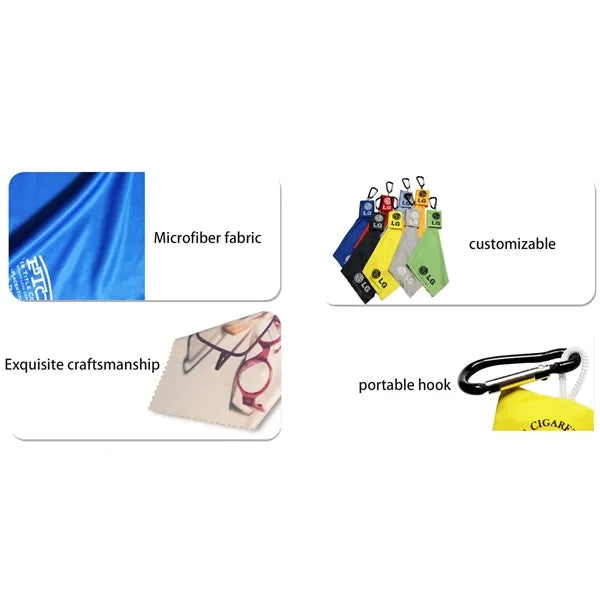 Pocket Microfiber Lens Cleaning Cloth Keychain