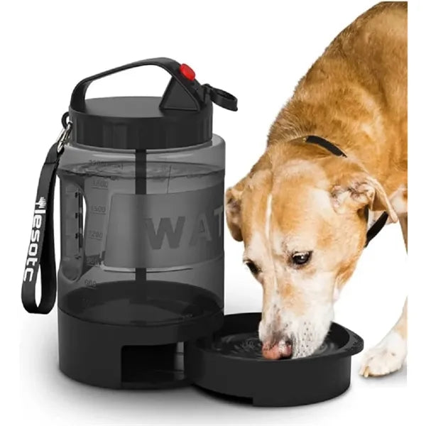 Dog Water Bottle with Detachable Bowl Large Capacity