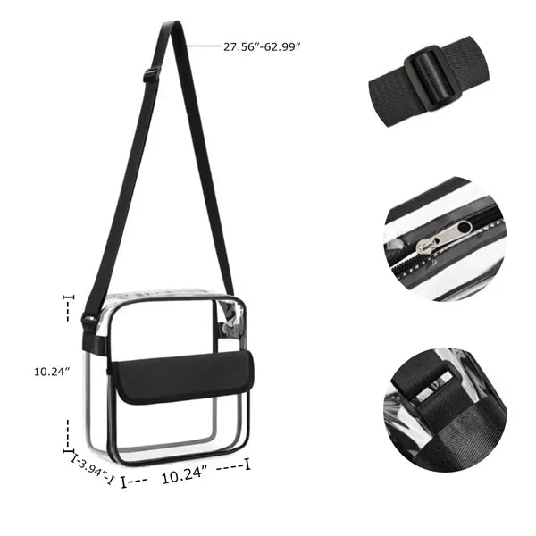 50 MOQ Adjustable Security Waterproof Clear Tote Bag