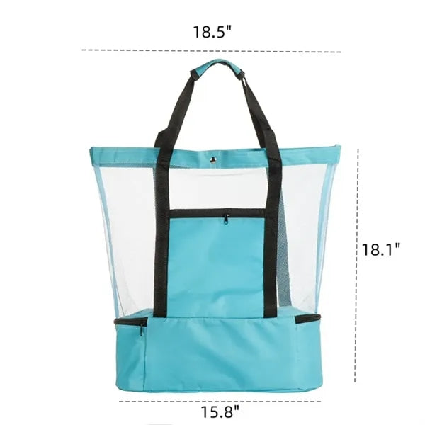 Mesh Beach Bag With Insulated Compartment