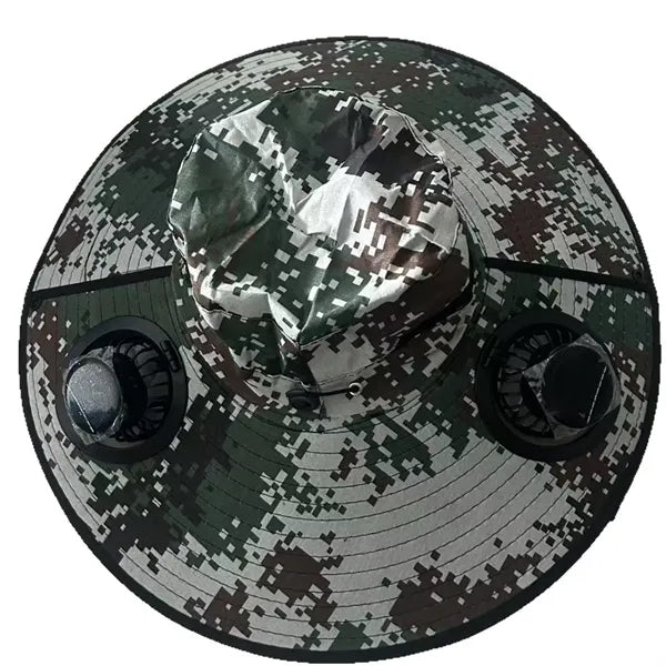 Sun Hat with 2 Solar Fan Wide Brim