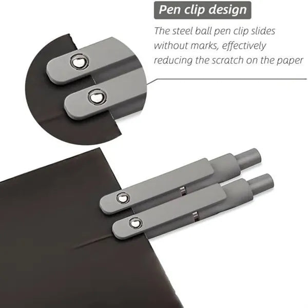Fine Point Black Gel Pens with Soft Silicone Grip