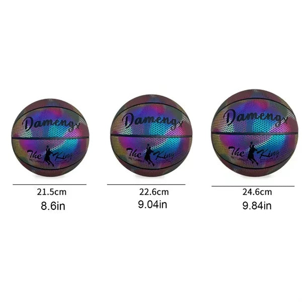 Reflective Glowing Holographic Luminous Basketball for Night