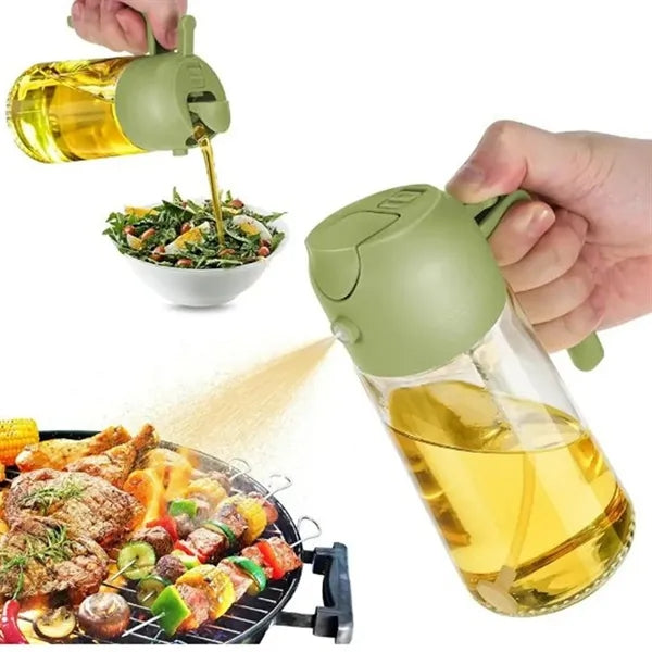 Olive Oil Dispenser and Sprayer Combo Bottle