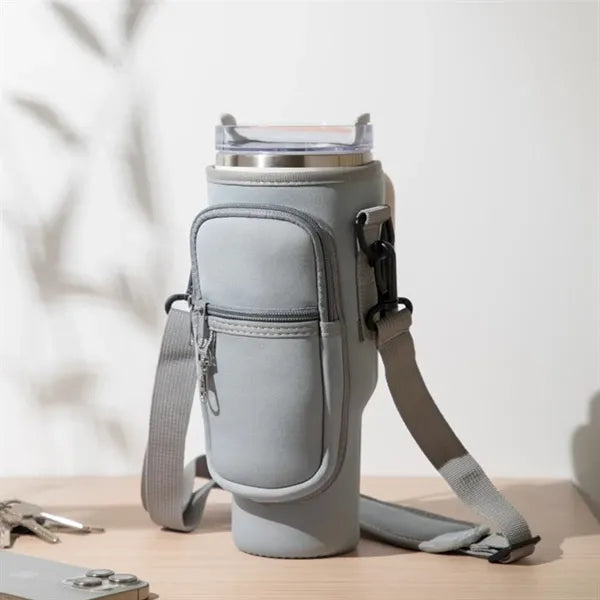 Neoprene Water Bottle Carrier Bag with Phone Pocket