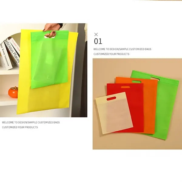 Non-woven Fold-Over Exhibition Die Cut Handle Tote Bags