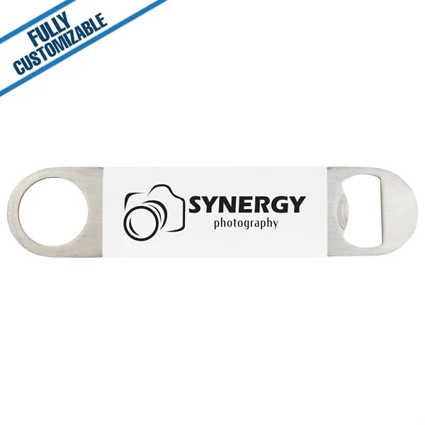 Long Bottle Opener With Engraved Silicone Grip- Fully Custom