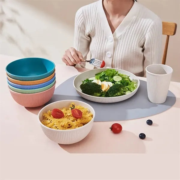 Wheat Straw Plate Dishes Cup Bowl Dinnerware Sets