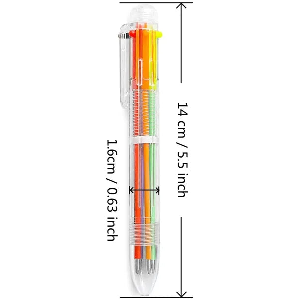 6 In 1 Multicolor Retractable Ballpoint Pen
