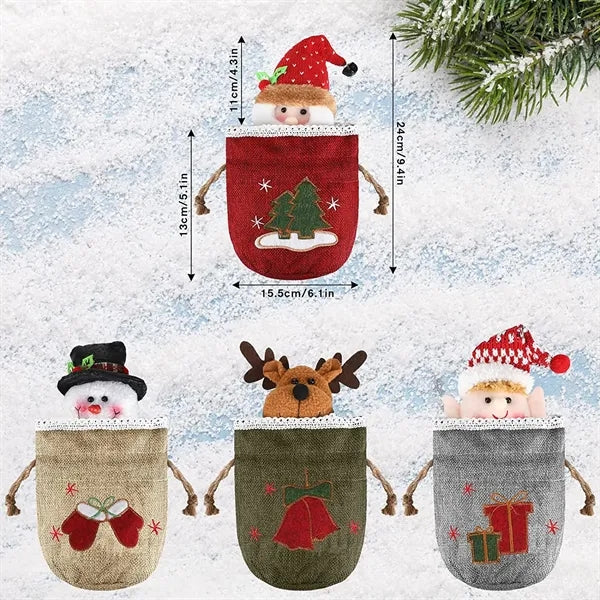 Drawstring Christmas Gift Doll Candy Bags