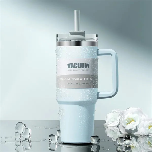 40Oz Triple Lid Stainless Steel Travel Mug