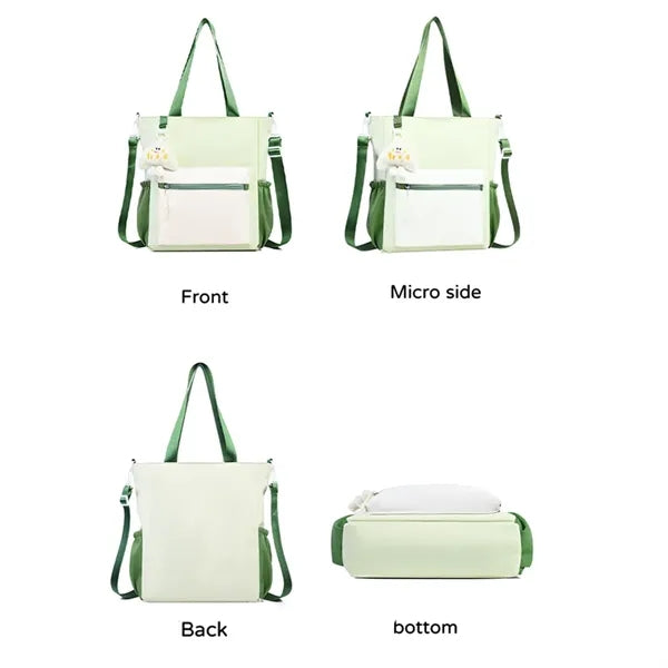 Cute Shoulder Zipper Handbag With Doll Keychain