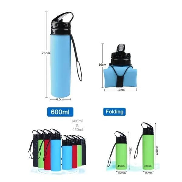 21oz Collapsible Silicone Water Bottles