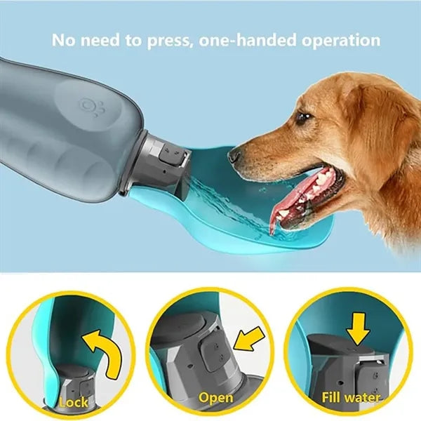 Leak-proof portable dog water bottle for outdoor use
